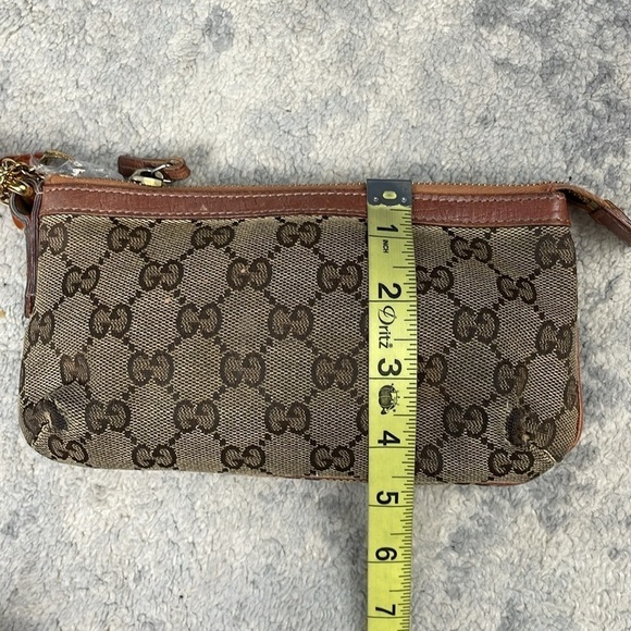 GUCCI Sherry Line GG Canvas Pouch Purple Orange Wristlet Purse Charm - Picture 13 of 17